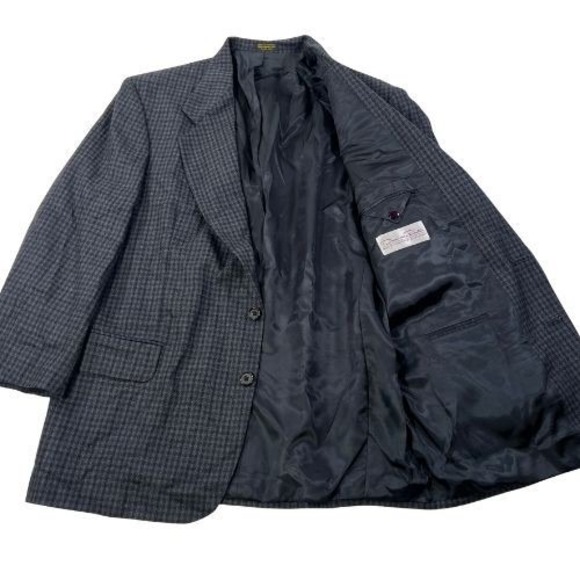 Oscar De La Renta Blazer Jacket Mens 44R Gray 2 Button Sport Coat Wool Acrylic - Picture 1 of 10